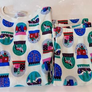 Hanna Andersson Holiday Pajamas Snow‎ Globe Print Kids US 10 NWOT